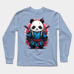 Japanese Samurai Panda Tattoo, Kawaii Ninja Panda Long Sleeve T-Shirt